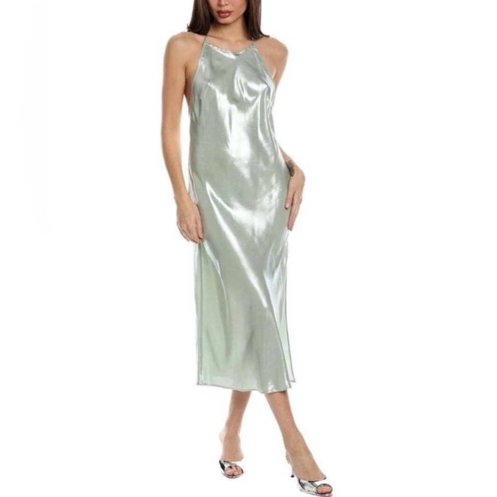 RARE Sold Out Free People Satin Slip Dress - Light Sage Green Color